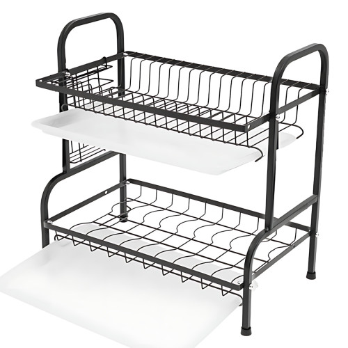 Сушилка для посуды Kitchen rack double deck design, кухонная сушка подставка органайзер из нержавеющей стали