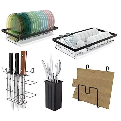 Сушилка для посуды Kitchen rack double deck design, кухонная сушка подставка органайзер из нержавеющей стали - фото 4