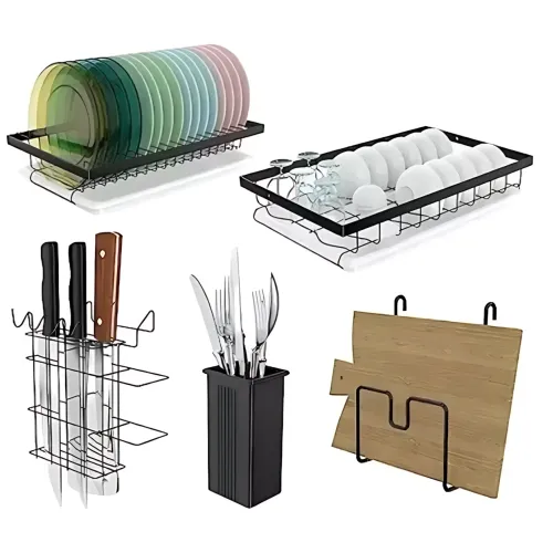Сушарка для посуду Kitchen rack double deck design, кухонне сушіння підставка органайзер із неіржавкої сталі - фото 8