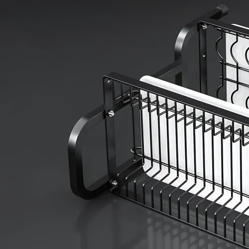 Сушарка для посуду Kitchen rack double deck design, кухонне сушіння підставка органайзер із неіржавкої сталі - фото 4