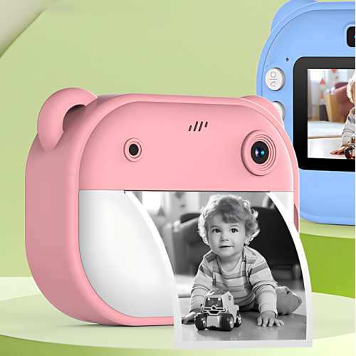 Детская цифровая камера мгновенной печати Children's Printing Camera Y600, 2 камеры, детская камера, розовый - фото 6