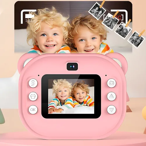 Дитяча цифрова камера миттєвого друку Children's Printing Camera Y600, 2 камери, дитяча камера, рожевий