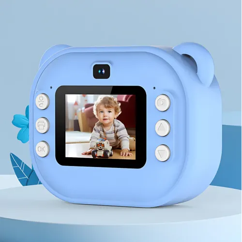 Детская цифровая камера мгновенной печати Children's Printing Camera Y600, 2 камеры, детская камера, розовый Голубой - фото 13