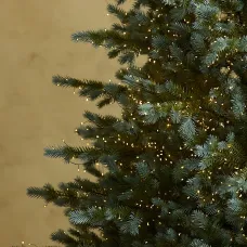 Гирлянда Роса 20 м, 600 LED, теплый свет, зеленая проволока, USB, с пультом
