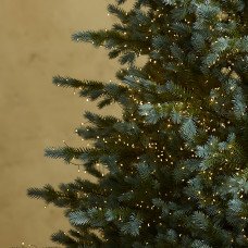 Гирлянда Роса 20 м, 600 LED, теплый свет, зеленая проволока, USB, с пультом