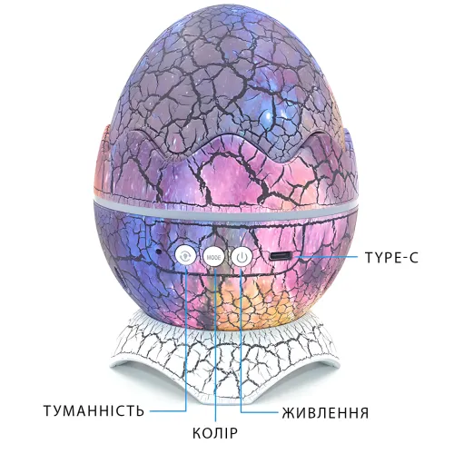 Нічник-проєктор Яйце дракона з Bluetooth-колонкою, лазерний проєктор зоряного неба з 13 режимами світіння - фото 4