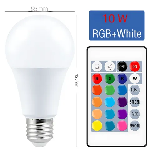 Дві музичні дисколампочки AT-778D 10W з RGB-підсвіткою, керуванням Bluetooth, цоколем E27 і пультом - фото 6