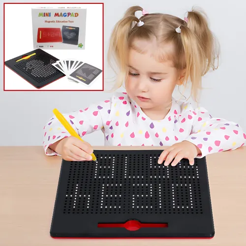 Магнітний планшет Magpad 1763-1, магнітна дошка зі стилусом для малювання магнітами, 380 магнітів