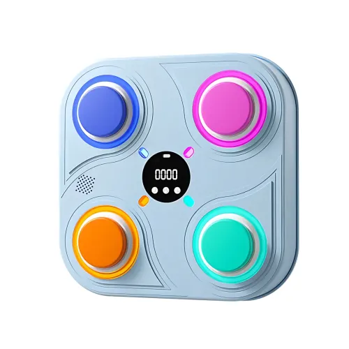 Тренажер для бокса с музыкой и RGB подсветкой, интерактивная мишень Boxing target 33 см, голубой - фото 11