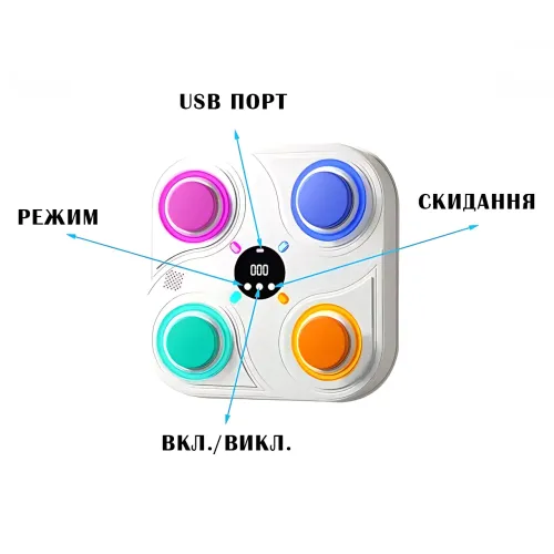 Тренажер для бокса с музыкой и RGB подсветкой, интерактивная мишень Boxing target 33 см, голубой - фото 13