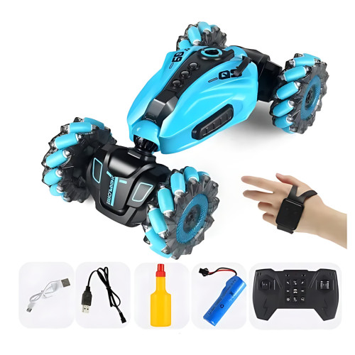Машинка-перевертыш Toy car AND 2277-3B с LED-подсветкой, паром и звуковыми эффектами, 2 пульта д/у - фото 2