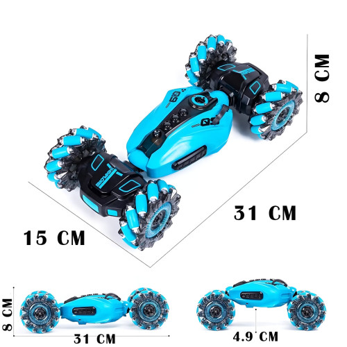 Машинка-перевертыш Toy car AND 2277-3B с LED-подсветкой, паром и звуковыми эффектами, 2 пульта д/у - фото 3