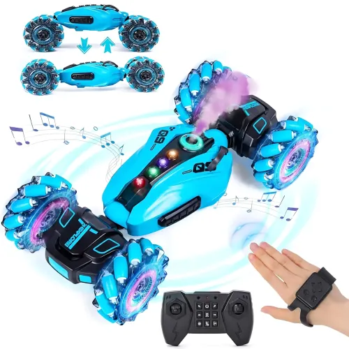 Машинка-перевертень Toy car AND 2277-3B з LED-підсвіткою, парою та звуковими ефектами, 2 пульти д/у - фото 3