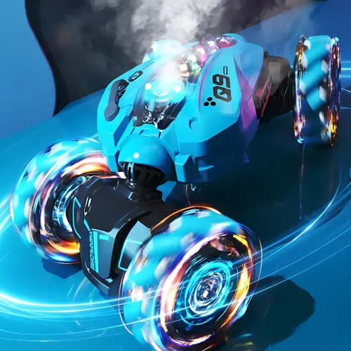 Машинка-перевертень Toy car AND 2277-3B з LED-підсвіткою, парою та звуковими ефектами, 2 пульти д/у - фото 6