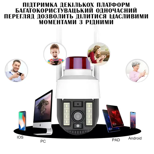 Wi-Fi  PTZ​​​​​​​ Камера відеоспостереження A15-4G IPC-Q15 v380pro 3 МП для вулиці з керуванням через телефон - фото 7