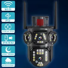 Уличная PTZ камера видеонаблюдения 3L-V30-4G с WiFi и 4G, двойной объектив 4+4 Мп, дуплекс