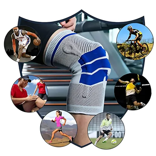 Активний бандаж колінного суглоба, колінний ортез KNEE SUPPORT динамічний бандаж із силіконовим кільцем - фото 7