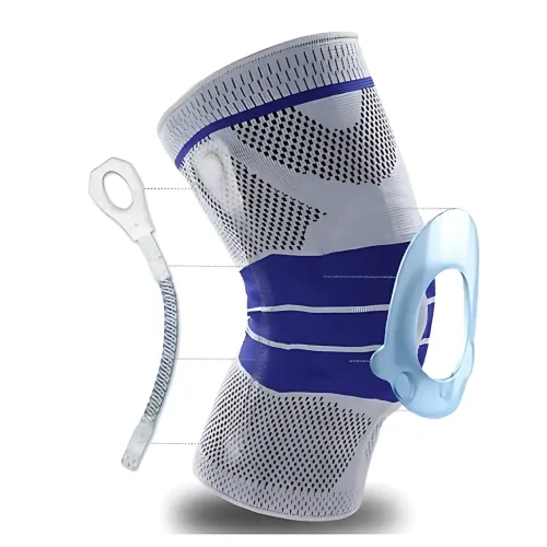 Активний бандаж колінного суглоба, колінний ортез KNEE SUPPORT динамічний бандаж із силіконовим кільцем - фото 3