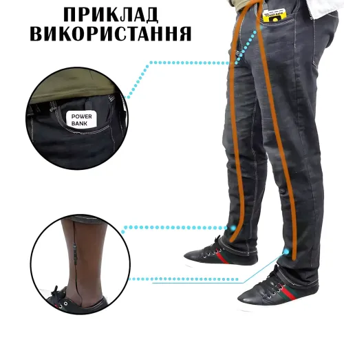 Універсальні електроустілки, підрізні USB термоустілки з підігрівом від повербанк і батарейок, 35-46 р - фото 5