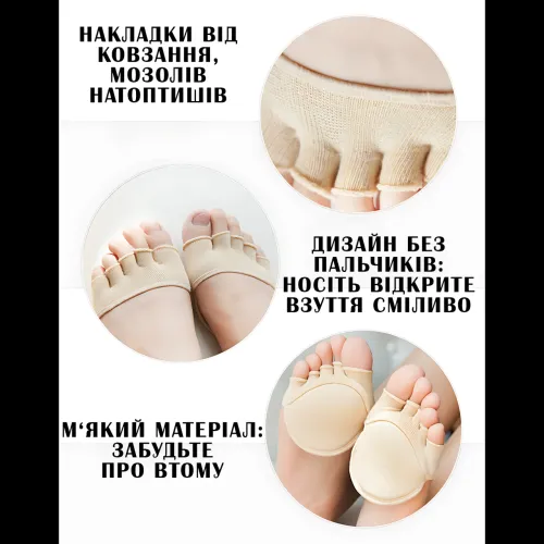 Ортопедичні напівноски для стоп Five-Finger Invisible Socks AND1017, роздільники пальців, шкарпетки від мозолів - фото 5