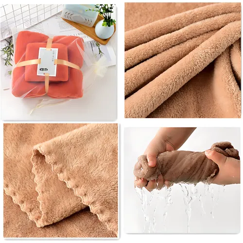 Набір 2 флісових рушників Мрія Towel blanket  AND 521-2415, лазне 145х80 см, для обличчя 75х35 см Фіолетовий - фото 4