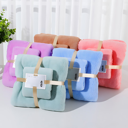 Набор 2 флисовых полотенец Мечта Towel blanket  AND 521-2415, банное 145х80 см, для лица 75х35 см Зеленый - фото 9