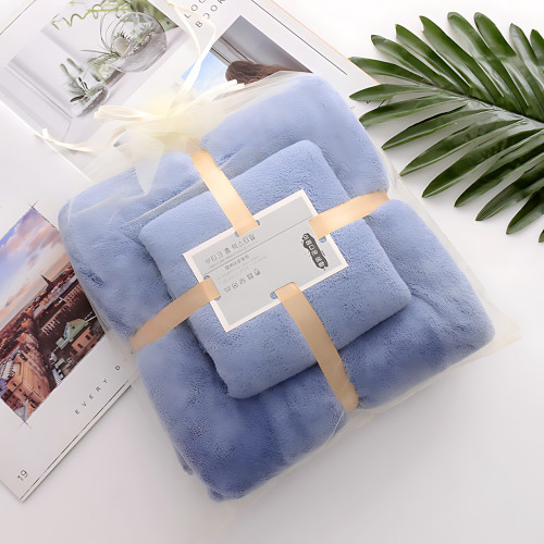 Набор 2 флисовых полотенец Мечта Towel blanket  AND 521-2415, банное 145х80 см, для лица 75х35 см Синий - фото 8