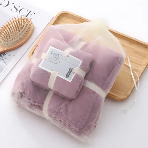 Набір 2 флісових рушників Мрія Towel blanket  AND 521-2415, лазне 145х80 см, для обличчя 75х35 см Бордовий