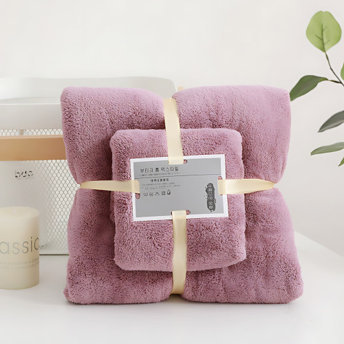 Набор 2 флисовых полотенец Мечта Towel blanket  AND 521-2415, банное 145х80 см, для лица 75х35 см Бордовый - фото 10