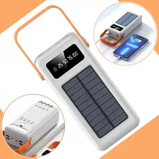 Портативне зарядне AND YM-639CX на сонячній батареї, power bank 120000 mAh з USB і вбудованими кабелями