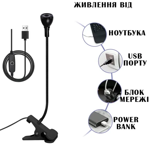 UV-лампа AND HA-141 для сушіння гелевих типів верхніх форм на прищіпці, гнучка гусяча шия, USB, 5 Вт Сріблястий - фото 8
