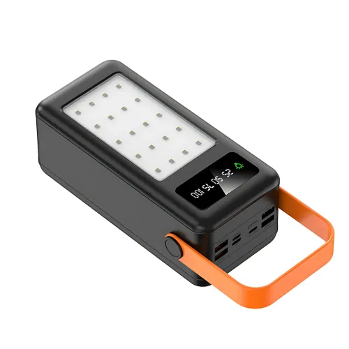 Повербанк AND YM-635CX на сонячній батареї 50000 mAh з USB і вбудованими кабелями Чорний - фото 3