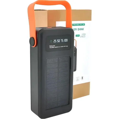Повербанк AND YM-635CX на сонячній батареї 50000 mAh з USB і вбудованими кабелями Чорний - фото 9