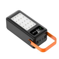 Портативне зарядне AND YM-639CX на сонячній батареї, power bank 120000 mAh з USB і вбудованими кабелями Чорний