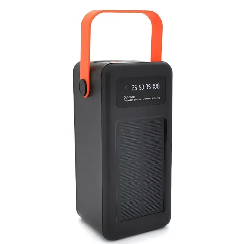 Портативне зарядне AND YM-639CX на сонячній батареї, power bank 120000 mAh з USB і вбудованими кабелями Чорний - фото 2