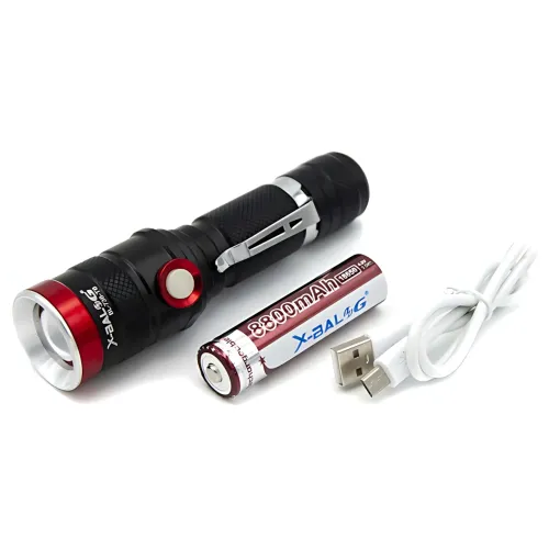 Ліхтарик ручний Bailong X-BAIL BL-736 T6, 1000 Лм — COB LED, Zoom, SOS, до 10 годин роботи, чорний - фото 10