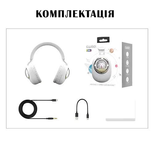 Дитячі бездротові навушники ST862 A.B.C.D з Led-підсвіткою, навушники TOY IN A CAPSULE Блакитний - фото 10