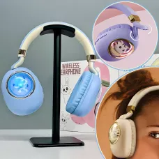 Детские беспроводные наушники ST862 A.B.C.D с Led-подсветкой, наушники TOY IN A CAPSULE Голубой