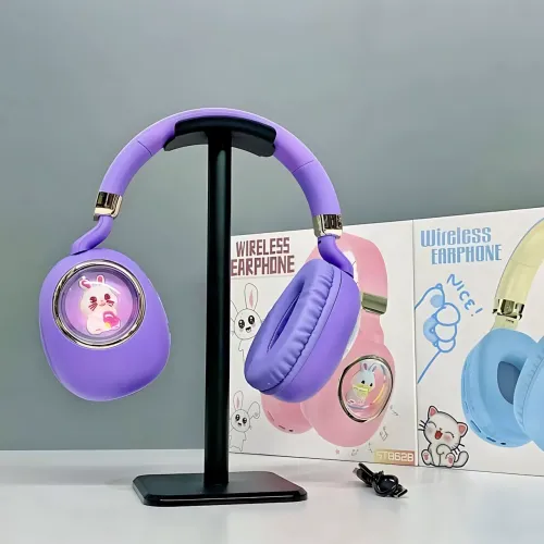 Детские беспроводные наушники ST862 A.B.C.D с Led-подсветкой, наушники TOY IN A CAPSULE Фиолетовый - фото 6