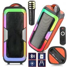 Портативна Bluetooth колонка JQS4407 з мікрофоном та пультом, RGB-підсвічуванням