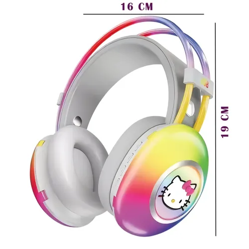 Навушники Bluetooth Hello Kitty PG-706H з RGB підсвічуванням, мікрофоном, підтримкою карт пам'яті - фото 9