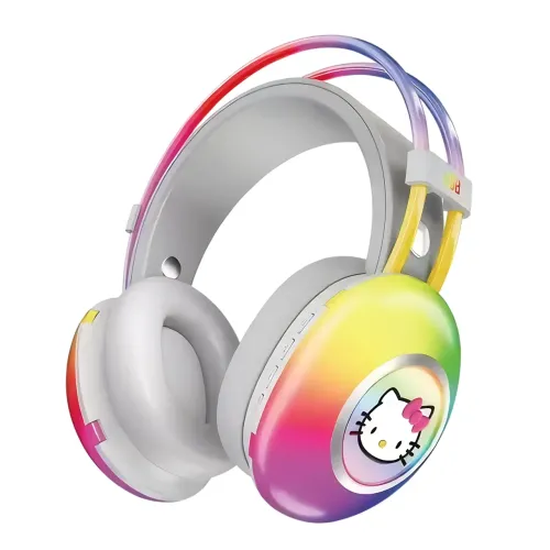 Навушники Bluetooth Hello Kitty PG-706H з RGB підсвічуванням, мікрофоном, підтримкою карт пам'яті - фото 3