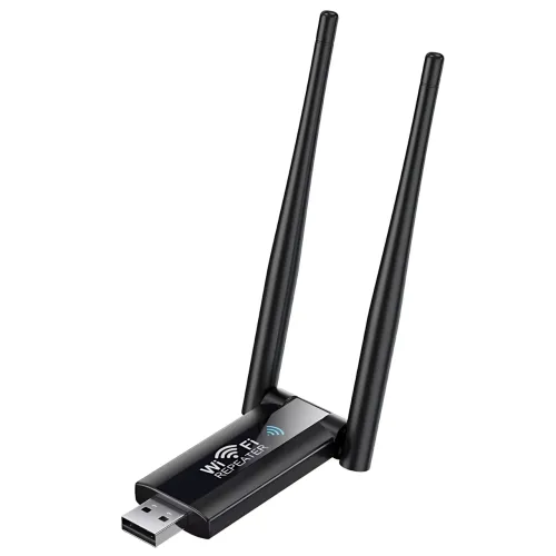 USB WiFi ретранслятор із двома антенами, швидкістю до 300 Мбіт/с, 20 м покриття - фото 2