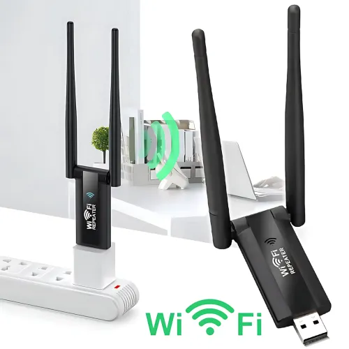 USB WiFi ретранслятор із двома антенами, швидкістю до 300 Мбіт/с, 20 м покриття