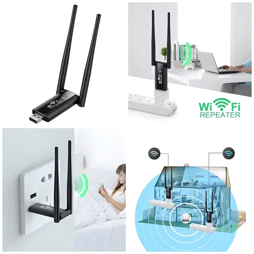 USB WiFi ретранслятор із двома антенами, швидкістю до 300 Мбіт/с, 20 м покриття - фото 8