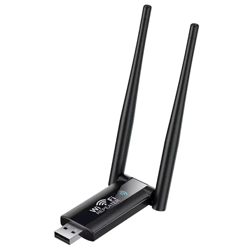 USB WiFi ретранслятор із двома антенами, швидкістю до 300 Мбіт/с, 20 м покриття - фото 2