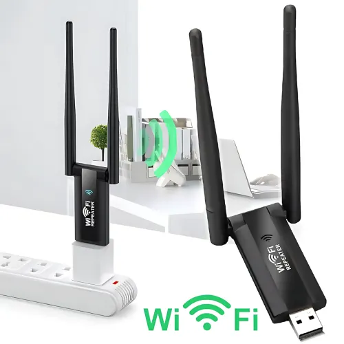 USB WiFi ретранслятор із двома антенами, швидкістю до 300 Мбіт/с, 20 м покриття