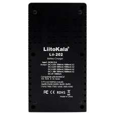 Розумний зарядний пристрій LiitoKala Lii-202 з Power Bank, для всіх типів акумуляторів: 18650, AA, AAA, Li-Ion