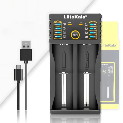 Умное зарядное устройство LiitoKala Lii-202 с Power Bank, для всех типов аккумуляторов: 18650, AA, AAA, Li-Ion