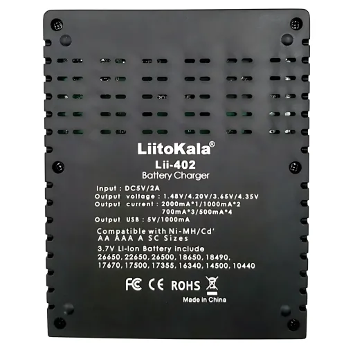 Зарядний пристрій LiitoKala Lii-402 для 4-х 18650 з функцією Power Bank, 4 канали, швидке заряджання 2 А - фото 9